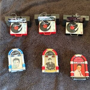 Elvis Presley Jukebox and Record Player Ornaments Set